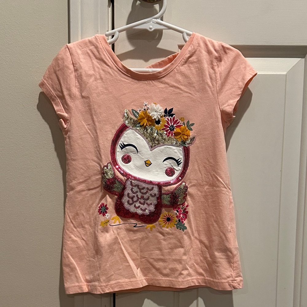 Isaac Mizrahi Peach Owl Graphic Kids T-Shirt